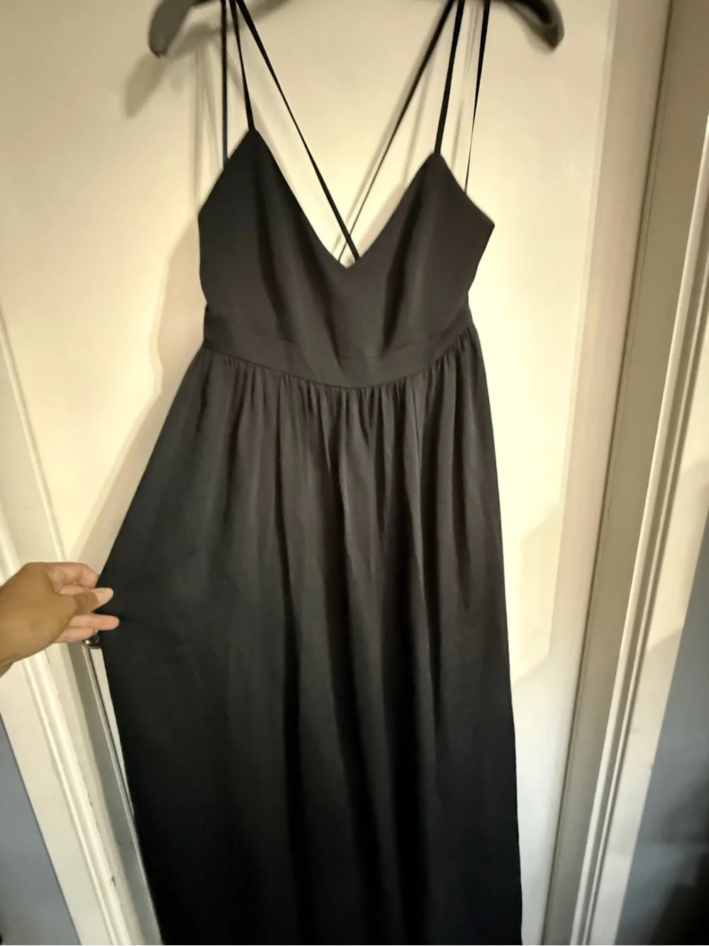 BNWT Women’s J Crew Black Maxi Dress Size 6 Adjustable Crossover Back Straps